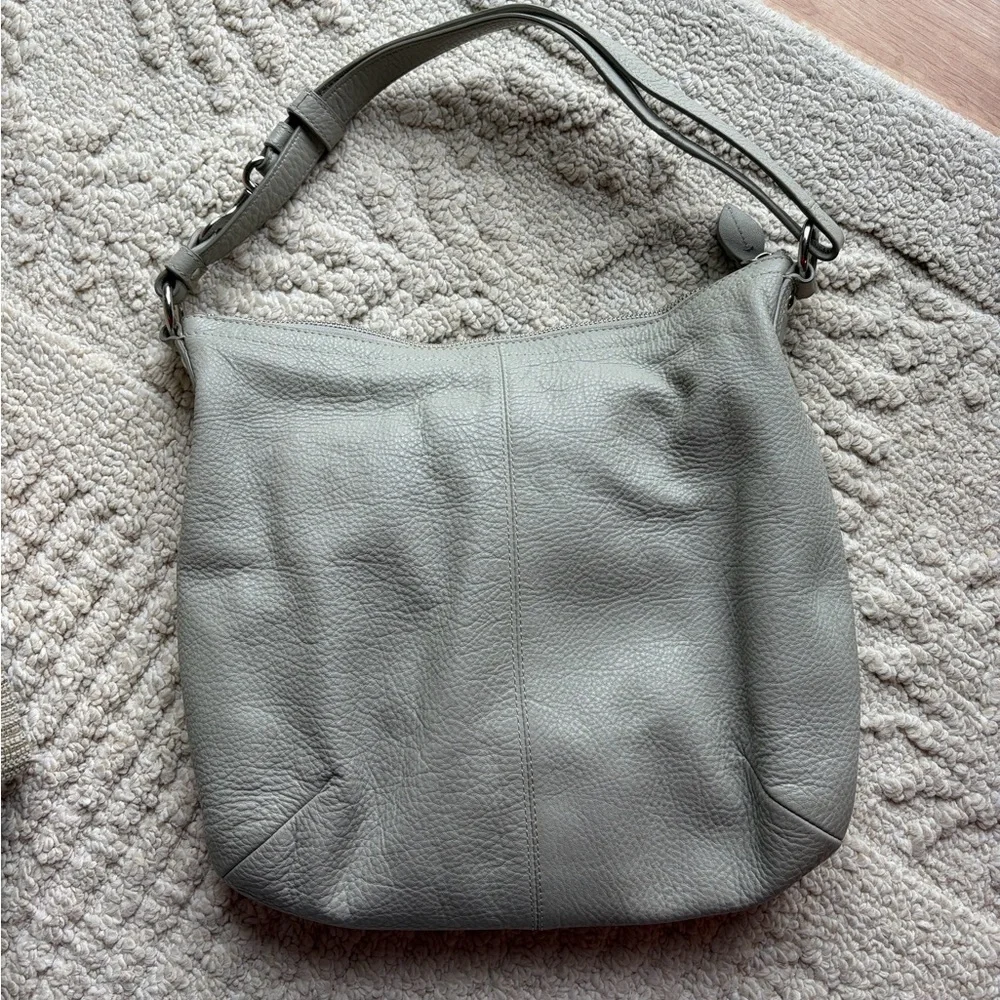 Coach Leather Hobo Shoulder Purse with Front Turn-Lock Pocket